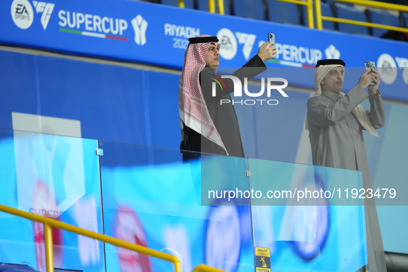 Spectators takes photos prior the EA SPORTS FC SUPERCUP 24/25 final match between FC Internazionale and AC Milan at Kingdom Arena on January...