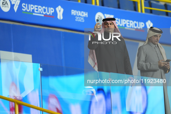 Spectators takes photos prior the EA SPORTS FC SUPERCUP 24/25 final match between FC Internazionale and AC Milan at Kingdom Arena on January...