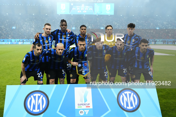 Inter line up during the EA SPORTS FC SUPERCUP 24/25 final match between FC Internazionale and AC Milan at Kingdom Arena on January 6, 2025...