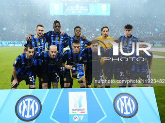 Inter line up during the EA SPORTS FC SUPERCUP 24/25 final match between FC Internazionale and AC Milan at Kingdom Arena on January 6, 2025...