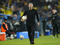 Sergio Conceiçao head coach of AC Milan reacts during the EA SPORTS FC SUPERCUP 24/25 final match between FC Internazionale and AC Milan at...