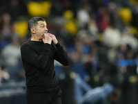 Sergio Conceiçao head coach of AC Milan reacts during the EA SPORTS FC SUPERCUP 24/25 final match between FC Internazionale and AC Milan at...