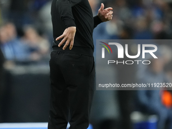 Sergio Conceiçao head coach of AC Milan reacts during the EA SPORTS FC SUPERCUP 24/25 final match between FC Internazionale and AC Milan at...