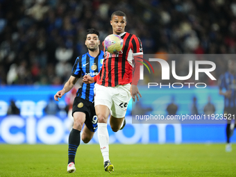 Malick Thiaw centre-back of AC Milan and Germany during the EA SPORTS FC SUPERCUP 24/25 final match between FC Internazionale and AC Milan a...