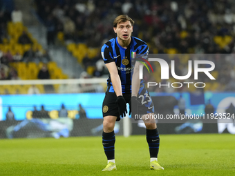 Nicolo Barella central midfield of Internazionale and Italy reacts  during the EA SPORTS FC SUPERCUP 24/25 final match between FC Internazio...