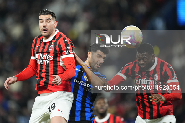 Mehdi Taremi centre-forward of Internazionale and Iran and Youssouf Fofana defensive midfield of AC Milan and France compete for the ball du...