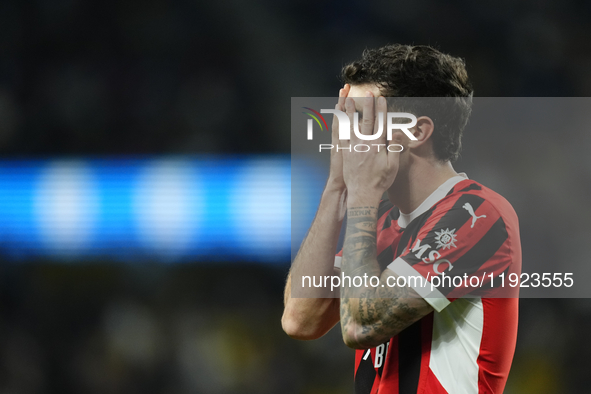 Christian Pulisic right winger of AC Milan and United States reacts during the EA SPORTS FC SUPERCUP 24/25 final match between FC Internazio...