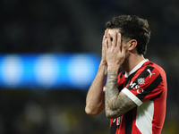 Christian Pulisic right winger of AC Milan and United States reacts during the EA SPORTS FC SUPERCUP 24/25 final match between FC Internazio...