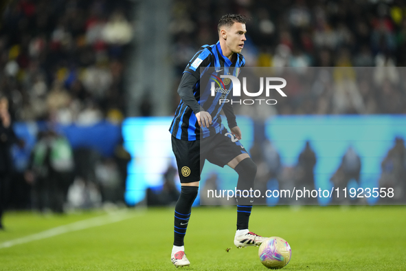 Kristjan Asllani defensive midfield of Internazionale and Albania during the EA SPORTS FC SUPERCUP 24/25 final match between FC Internaziona...