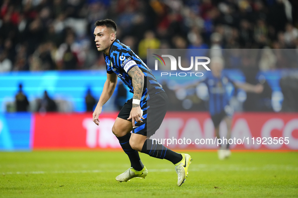 Lautaro Martinez centre-forward of Internazionale and Argentina celebrates after scoring his sides first goal during the EA SPORTS FC SUPERC...