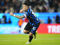 Lautaro Martinez centre-forward of Internazionale and Argentina celebrates after scoring his sides first goal during the EA SPORTS FC SUPERC...