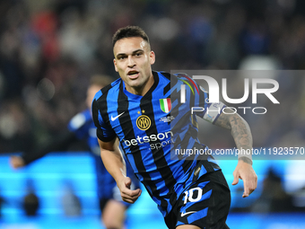 Lautaro Martinez centre-forward of Internazionale and Argentina celebrates after scoring his sides first goal during the EA SPORTS FC SUPERC...