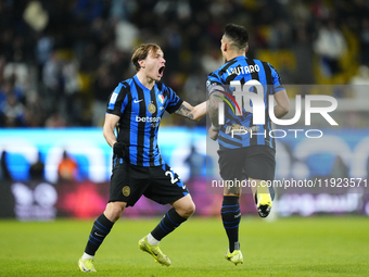 Lautaro Martinez centre-forward of Internazionale and Argentina celebrates after scoring his sides first goal  during the EA SPORTS FC SUPER...