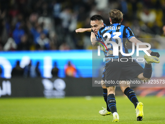 Lautaro Martinez centre-forward of Internazionale and Argentina celebrates after scoring his sides first goal  during the EA SPORTS FC SUPER...