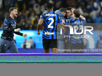 Lautaro Martinez centre-forward of Internazionale and Argentina celebrates after scoring his sides first goal  during the EA SPORTS FC SUPER...