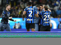 Lautaro Martinez centre-forward of Internazionale and Argentina celebrates after scoring his sides first goal  during the EA SPORTS FC SUPER...