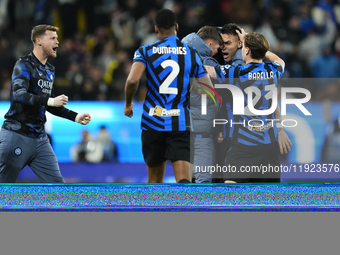 Lautaro Martinez centre-forward of Internazionale and Argentina celebrates after scoring his sides first goal  during the EA SPORTS FC SUPER...