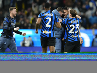 Lautaro Martinez centre-forward of Internazionale and Argentina celebrates after scoring his sides first goal  during the EA SPORTS FC SUPER...