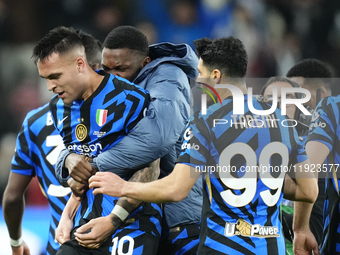 Lautaro Martinez centre-forward of Internazionale and Argentina celebrates after scoring his sides first goal  during the EA SPORTS FC SUPER...