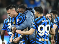 Lautaro Martinez centre-forward of Internazionale and Argentina celebrates after scoring his sides first goal  during the EA SPORTS FC SUPER...