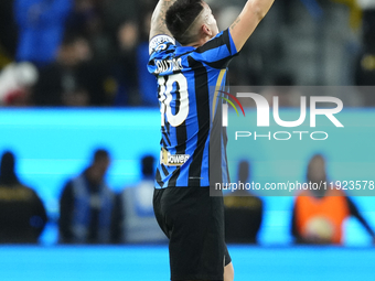 Lautaro Martinez centre-forward of Internazionale and Argentina celebrates after scoring his sides first goal  during the EA SPORTS FC SUPER...