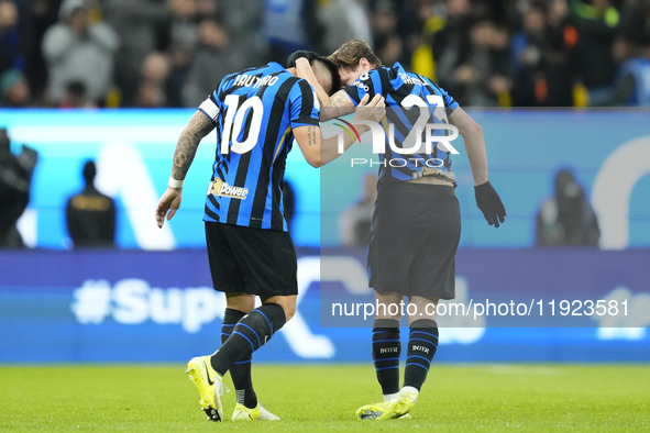 Lautaro Martinez centre-forward of Internazionale and Argentina celebrates after scoring his sides first goal  during the EA SPORTS FC SUPER...