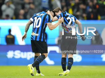 Lautaro Martinez centre-forward of Internazionale and Argentina celebrates after scoring his sides first goal  during the EA SPORTS FC SUPER...