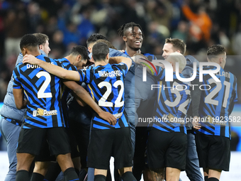 Lautaro Martinez centre-forward of Internazionale and Argentina celebrates after scoring his sides first goal  during the EA SPORTS FC SUPER...