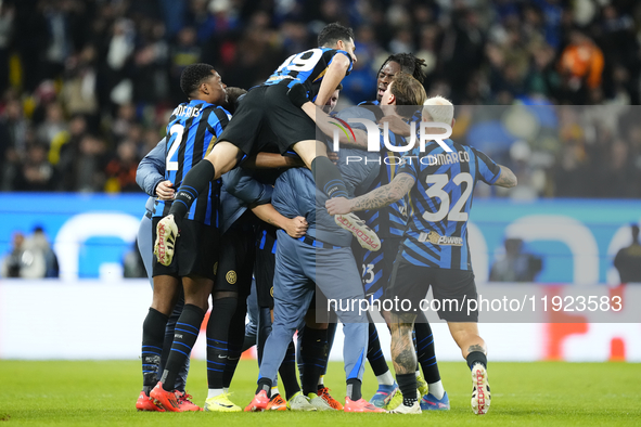 Lautaro Martinez centre-forward of Internazionale and Argentina celebrates after scoring his sides first goal  during the EA SPORTS FC SUPER...