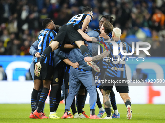 Lautaro Martinez centre-forward of Internazionale and Argentina celebrates after scoring his sides first goal  during the EA SPORTS FC SUPER...