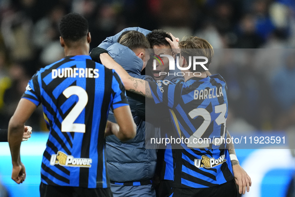 Lautaro Martinez centre-forward of Internazionale and Argentina celebrates after scoring his sides first goal during the EA SPORTS FC SUPERC...