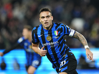 Lautaro Martinez centre-forward of Internazionale and Argentina celebrates after scoring his sides first goal during the EA SPORTS FC SUPERC...