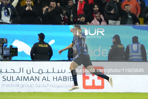 Mehdi Taremi centre-forward of Internazionale and Iran celebrates after scoring his sides first goal during the EA SPORTS FC SUPERCUP 24/25...