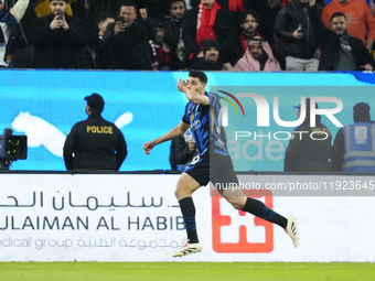 Mehdi Taremi centre-forward of Internazionale and Iran celebrates after scoring his sides first goal during the EA SPORTS FC SUPERCUP 24/25...