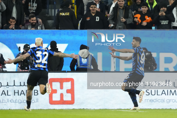 Mehdi Taremi centre-forward of Internazionale and Iran celebrates after scoring his sides first goal during the EA SPORTS FC SUPERCUP 24/25...