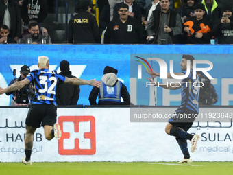 Mehdi Taremi centre-forward of Internazionale and Iran celebrates after scoring his sides first goal during the EA SPORTS FC SUPERCUP 24/25...