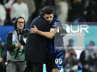 Mehdi Taremi centre-forward of Internazionale and Iran celebrates after scoring his sides first goal during the EA SPORTS FC SUPERCUP 24/25...