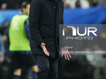 Simone Inzaghi head coach of Internazionale reacts during the EA SPORTS FC SUPERCUP 24/25 final match between FC Internazionale and AC Milan...