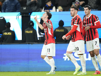 Christian Pulisic right winger of AC Milan and United States celebrates after scoring his sides first goal during the EA SPORTS FC SUPERCUP...