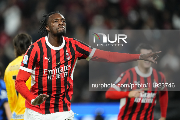 Tammy Abraham centre-forward of AC Milan and England celebrates after scoring his sides first goal during the EA SPORTS FC SUPERCUP 24/25 fi...