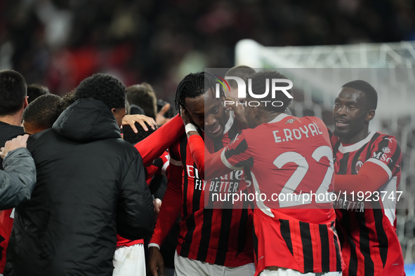 Tammy Abraham centre-forward of AC Milan and England celebrates after scoring his sides first goal during the EA SPORTS FC SUPERCUP 24/25 fi...