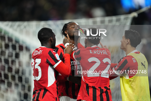 Tammy Abraham centre-forward of AC Milan and England celebrates after scoring his sides first goal during the EA SPORTS FC SUPERCUP 24/25 fi...