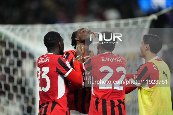 Tammy Abraham centre-forward of AC Milan and England celebrates after scoring his sides first goal during the EA SPORTS FC SUPERCUP 24/25 fi...