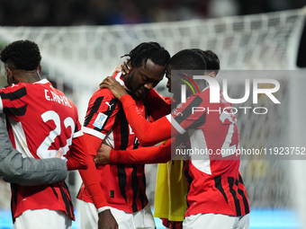 Tammy Abraham centre-forward of AC Milan and England celebrates after scoring his sides first goal during the EA SPORTS FC SUPERCUP 24/25 fi...