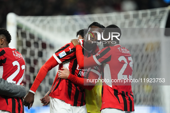 Tammy Abraham centre-forward of AC Milan and England celebrates after scoring his sides first goal during the EA SPORTS FC SUPERCUP 24/25 fi...