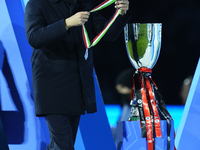 Simone Inzaghi head coach of Internazionale with the medal of runnerup after losing the EA SPORTS FC SUPERCUP 24/25 final match between FC I...