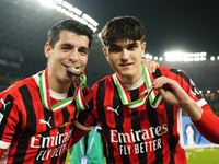 Alvaro Morata centre-forward of AC Milan and Spain celebrates the victory after winning the EA SPORTS FC SUPERCUP 24/25 final match between...