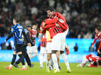 Alvaro Morata centre-forward of AC Milan and Spain celebrates the victory after winning during the EA SPORTS FC SUPERCUP 24/25 final match b...