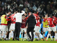 Milan players celebrate the victory after winning the EA SPORTS FC SUPERCUP 24/25 final match between FC Internazionale and AC Milan at King...