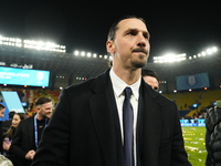 Zlatan Ibrahimovic celebrates the victory after the EA SPORTS FC SUPERCUP 24/25 final match between FC Internazionale and AC Milan at Kingdo...